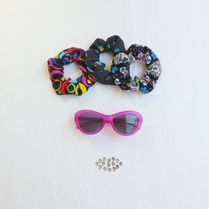 80s Scrunchies Set - 3 Pieces - Recycled - Cotton
